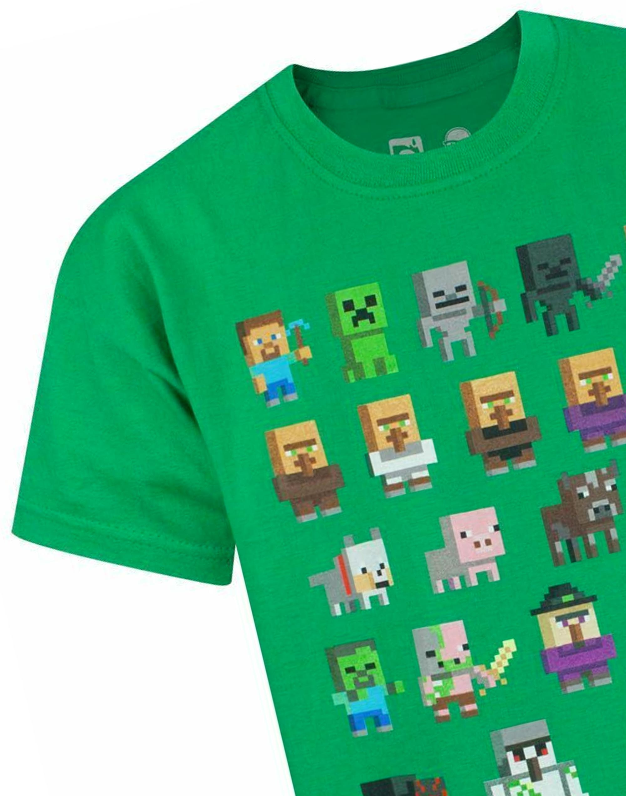 Minecraft Boys Green Short Sleeved T-Shirt